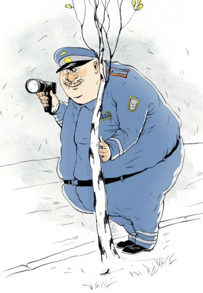 Карикатура: Спрятался, Ольга Громова