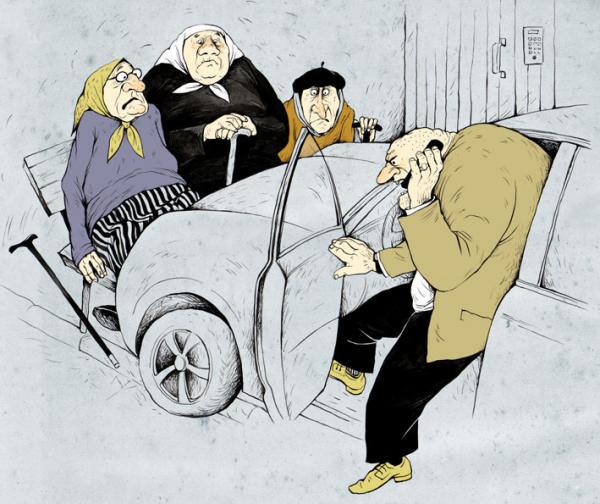 Карикатура: Особенности национальной парковки, Ольга Громова
