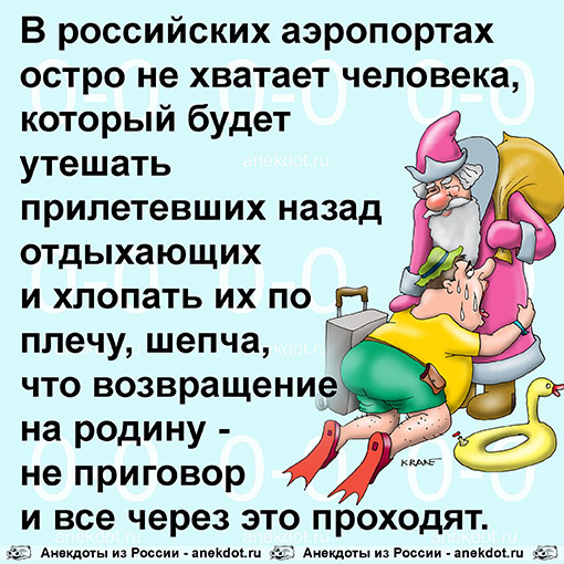 В российских аэропортах остро не хватает человека, который будет утешать прилетевших назад…