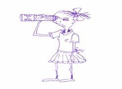 Карикатура: угрюмая девочка-вуайерист, soloua