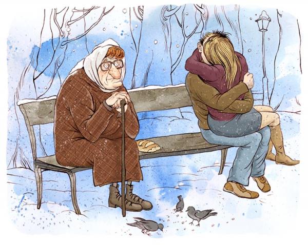 Карикатура: В саду им.Баумана, Ольга Громова