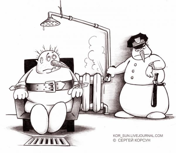 Карикатура: Снеговики, Сергей Корсун