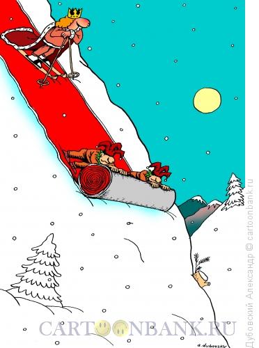 Карикатура: На лыжне, Дубовский Александр