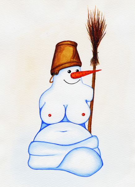 Карикатура: Снежная баба, Resakur