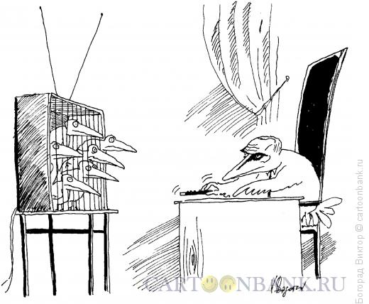 Карикатура: Контроль над телевидением, Богорад Виктор
