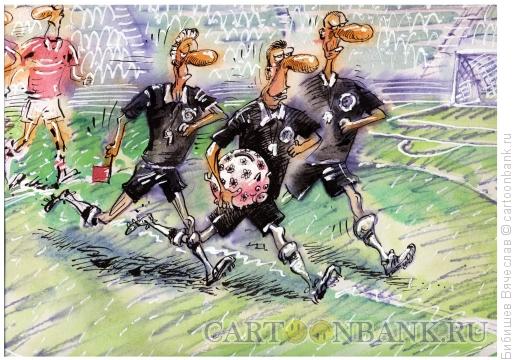 Карикатура: Футбольные рефери с копилкой, Бибишев Вячеслав