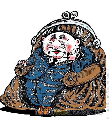Карикатура: человек-кошелек, Мельник Леонид