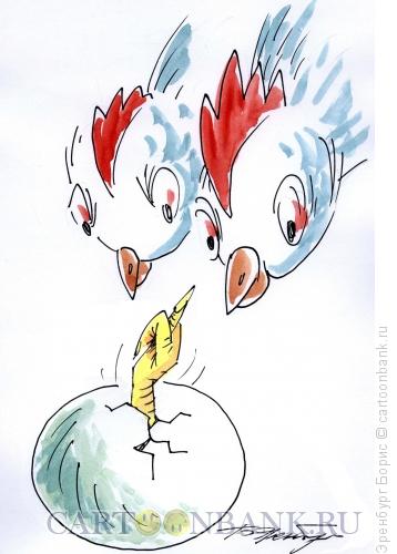 Карикатура: Из яйца, Эренбург Борис