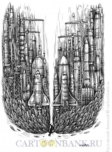Карикатура: космический икар, Кустовский Алексей