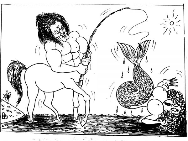 Карикатура: Клёвая рыбалка, Валерий Каненков