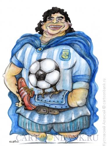 Карикатура: Диего Марадона, Кустовский Алексей