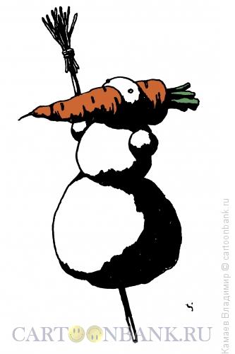 Карикатура: Снеговик, Камаев Владимир