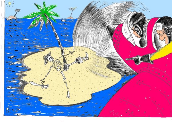 Карикатура: Остров сокровищ, Валерий Каненков