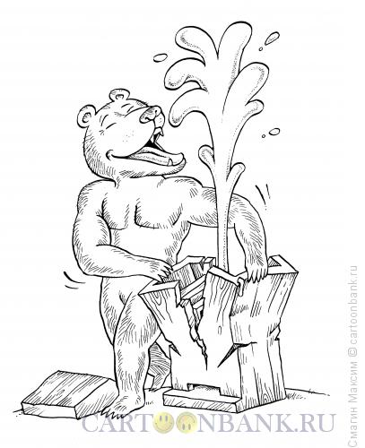 Карикатура: Медведь, разрывающий улей., Смагин Максим