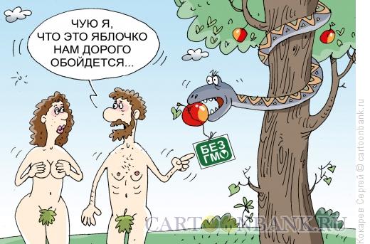 Карикатура: Райское яблочко, Кокарев Сергей
