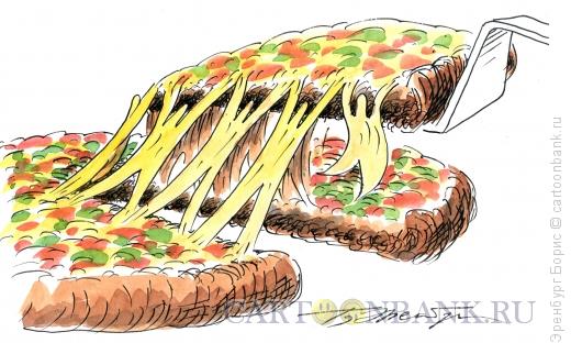Карикатура: Пицца, Эренбург Борис