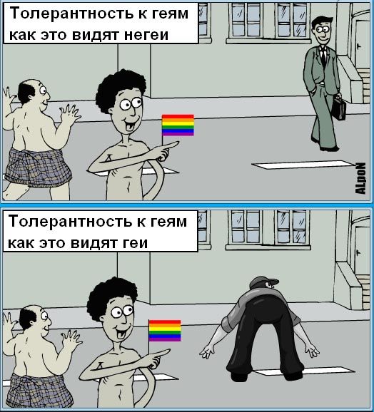 Карикатура: Толерантность - два взгляда, AlexPolenensky