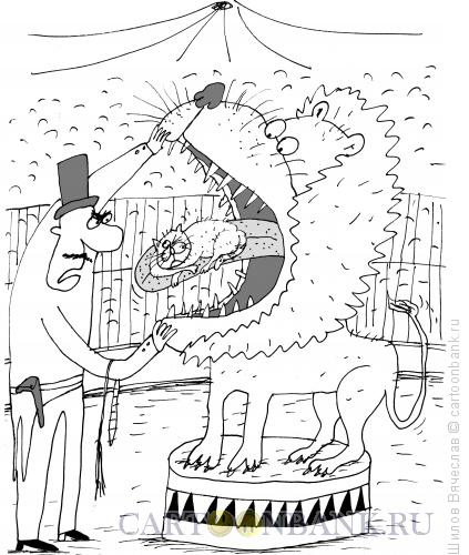 Карикатура: Кот на языке, Шилов Вячеслав