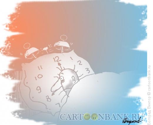Карикатура: Подушка-будильник, Богорад Виктор