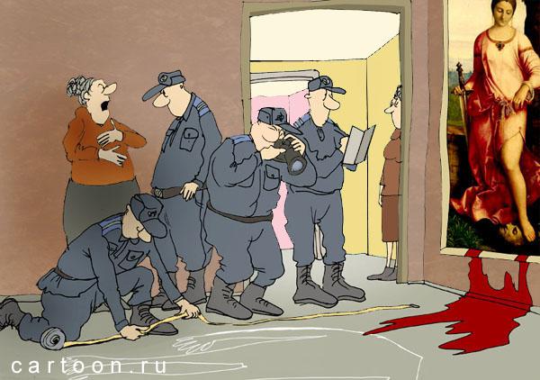 Карикатура: В музее, Зудин Александр