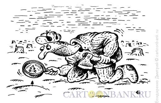 Карикатура: Лесоруб и ёлка, Бондаренко Дмитрий