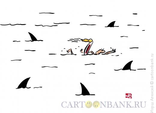 Карикатура: Среди акул, Иорш Алексей