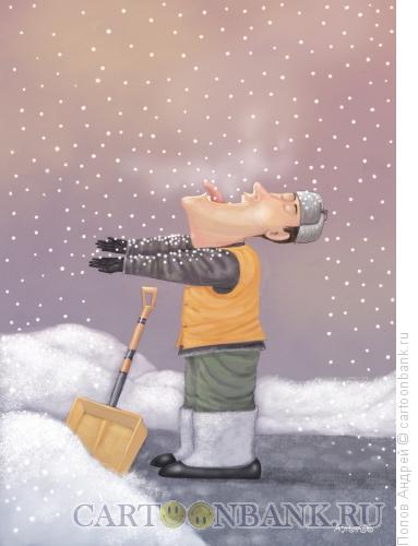Карикатура: Первый снег, Попов Андрей