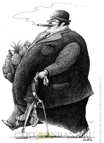 Карикатура: богач-бедняк, Кустовский Алексей