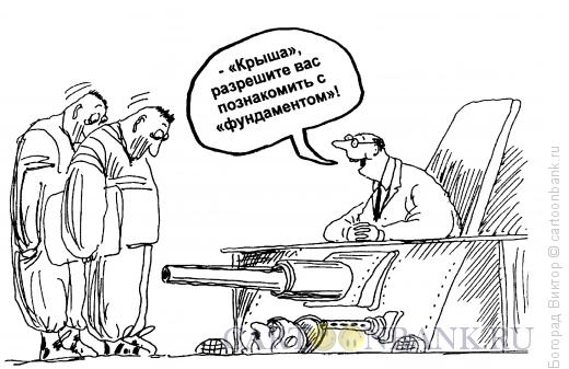 Карикатура: Крыша и фундамент, Богорад Виктор