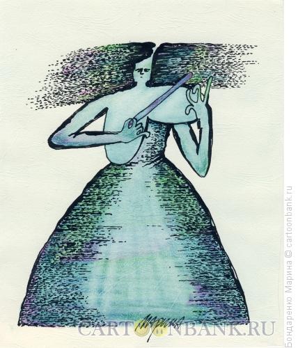 Карикатура: Скрипка,женщина, Бондаренко Марина