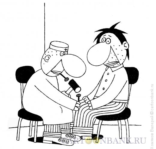 Карикатура: Невропатолог и пациент, Хомяков Валерий