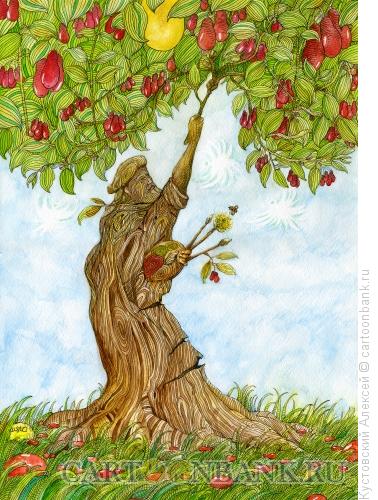 Карикатура: дерево-художник, Кустовский Алексей