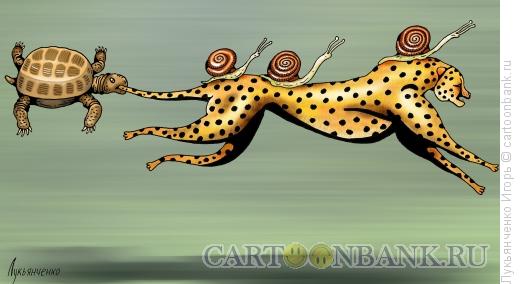 Карикатура: Верхом на гепарде, Лукьянченко Игорь