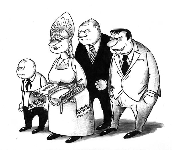 Карикатура: Теплая встреча, Сергей Корсун