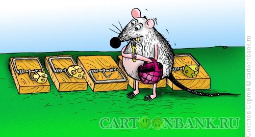 Карикатура: мышка и мышеловка, Соколов Сергей