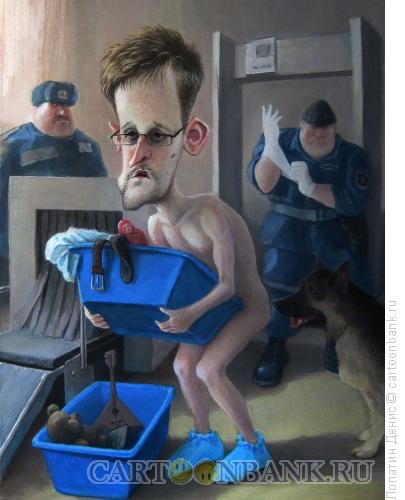 Карикатура: Сноуден в Шереметьево, Лопатин Денис
