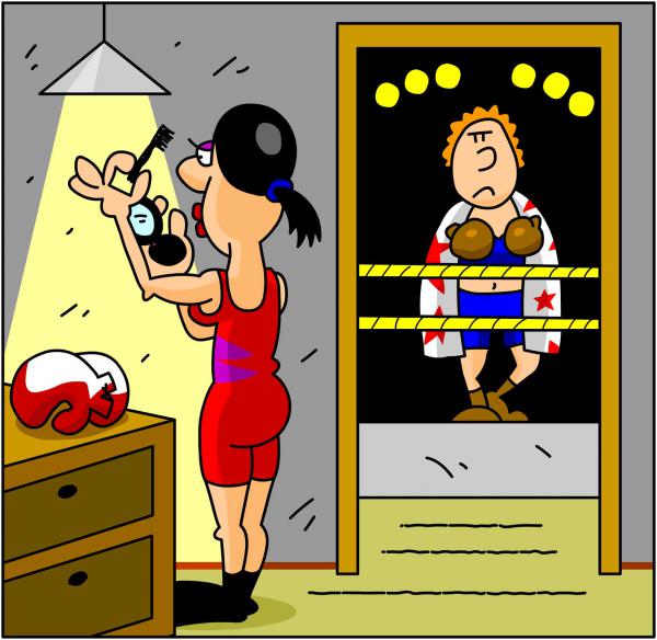 Карикатура: Женский бокс, Дмитрий Бандура