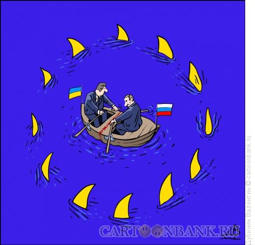 Карикатура: В лодке, Дубинин Валентин