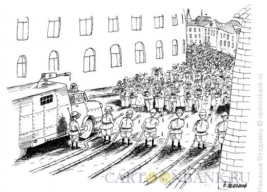 Карикатура: Демонстрация (ч/б), Ненашев Владимир
