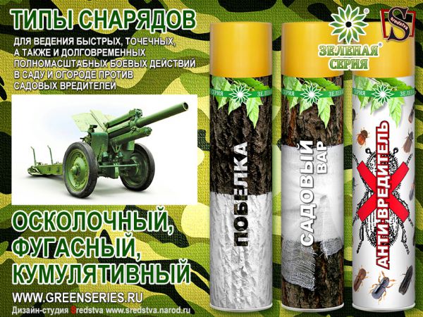 Карикатура: Типы снарядов для дачных войн, SREDSTVA