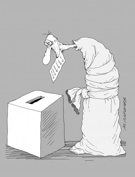 Карикатура: белые одежды, михаил ларичев