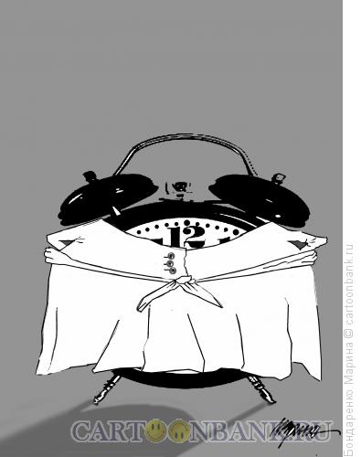 Карикатура: Смирительная рубаха-будильник, Бондаренко Марина