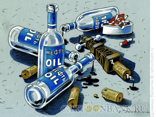 Карикатура: Нефть в бутылках, Дружинин Валентин