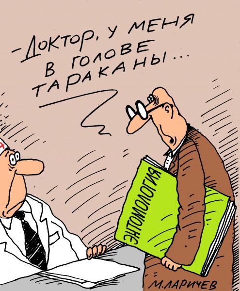 Карикатура: энтомолог, михаил ларичев