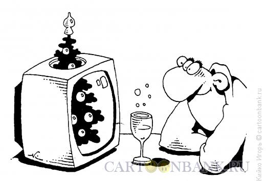 Карикатура: Новогодний ящик, Кийко Игорь