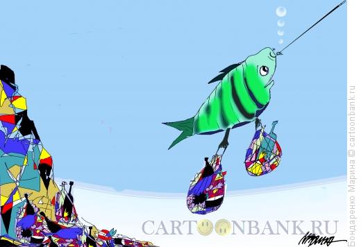 Карикатура: Рыба - Эколог, Бондаренко Марина