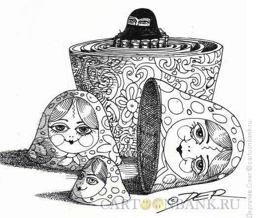 Карикатура: Чеченская матрёшка, Дергачёв Олег