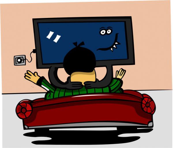 Карикатура: Не забудьте выключить телевизор, somnambula