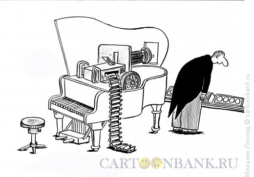 Карикатура: Пианист-виртуоз, Мельник Леонид