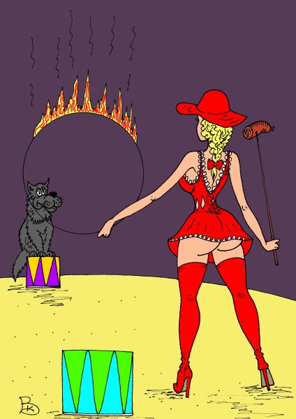 Карикатура: Красная шапочка и волчара позорный., Валерий Каненков